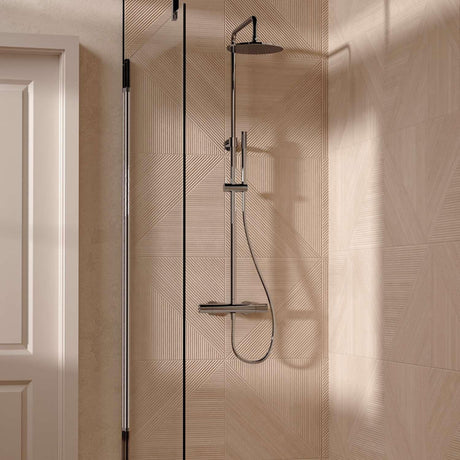 Crosswater Exposed Shower Set Brushed Stainless Steel Crosswater Central Thermostatic Multifunction Shower Kit