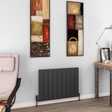 Eastbrook Panel Radiator 600 x 850 / Central Heating Eastbrook Charlton Horizontal Aluminium Designer Radiator in Matt Anthracite