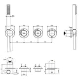 UK Bathroom Store Concealed Shower Set Crosswater Module Plus Push Shower Set 2 - 2 Outlet with Revive Steel Overhead and Pencil Handset