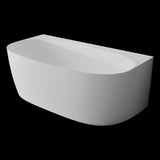 Aquarius Back to Wall Freestanding Baths Aquarius Garda Back to Wall Freestanding Stone Bath in Gloss White 1580mm