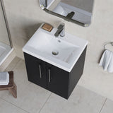 Aquarius Wall Mounted Vanity Unit Aquarius Brisbane 500mm Wall Hung 2 Door Vanity Unit with 1 Tap Hole Mid Edge Basin