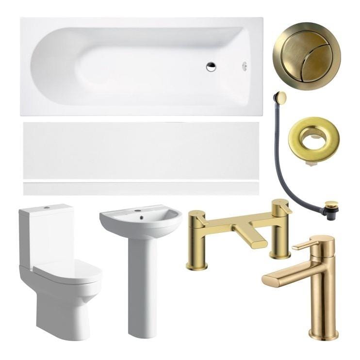 Aquarius Complete Bathroom Suite Aquarius Urbano Complete Premium Bath Suite (with Single Ended 1700mm Bath)