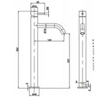 Crosswater Tall Basin Tap Crosswater MPRO Deck Mounted Tall Basin Mixer Tap