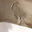 Crosswater Tall Basin Tap Brushed Nickel Crosswater Belgravia Tall Monobloc Basin Mixer Tap with Crosshead Handle