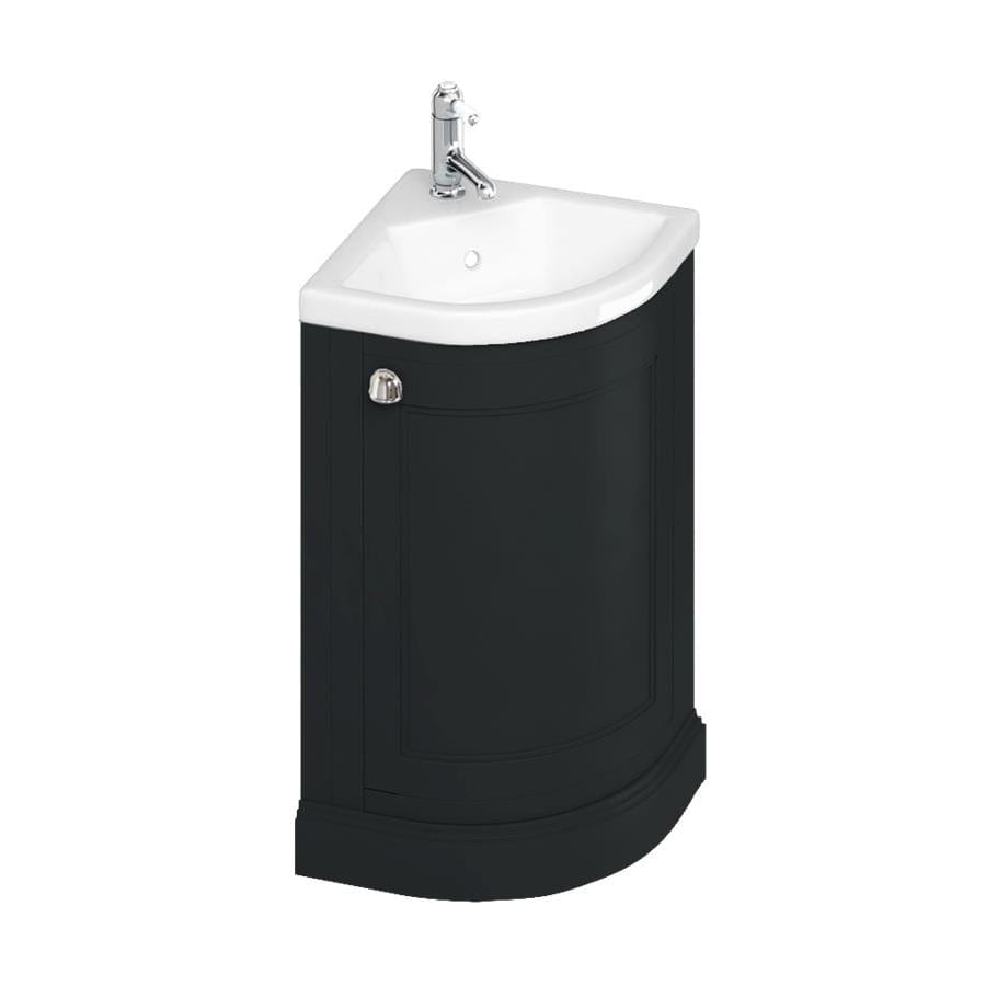 Burlington Cloakroom Vanity Unit Matt Black Burlington  Freestanding Corner Cloakroom Vanity Unit and Basin