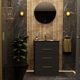 Imex Croma Floor Standing Three Drawer 600mm Vanity Unit with 1 Tap Hole Basin