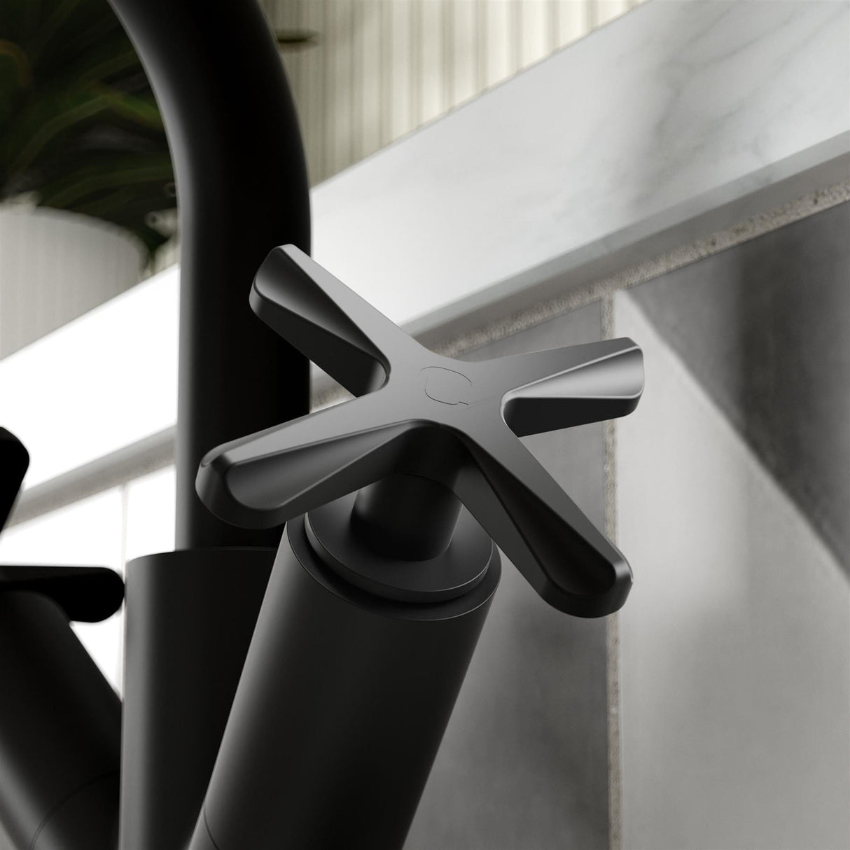 Aquarius Bathrooms Mono Basin Tap Aquarius Clarion Crosshandle Mono Basin Mixer Tap with Push Button Waste