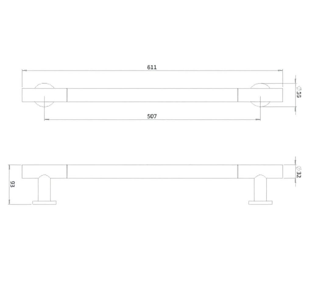 Crosswater Grab Rail/Bar Crosswater Straight Grab Bar