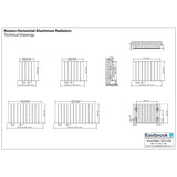 Eastbrook Panel Radiator Eastbrook Rosano Straight Horizontal Aluminium Radiator  in Matt White