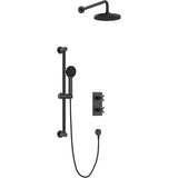 Heritage Concealed Shower Set Matt Black Heritage Salcombe Concealed Thermostatic Shower Valve with Fixed Head and Flexible Rise Set