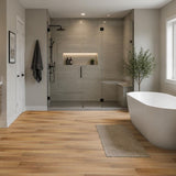 Aquarius Bathrooms Click Flooring Aquarius Catania Vinyl Wood Click Flooring in Warm Oak | 100% Waterproof | SPC Rigid Core | Built-In Underlay