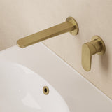 Crosswater Wall Mounted Basin Tap Brushed Brass Crosswater Drift 2 Hole Wall Mounted  Basin Mixer Tap
