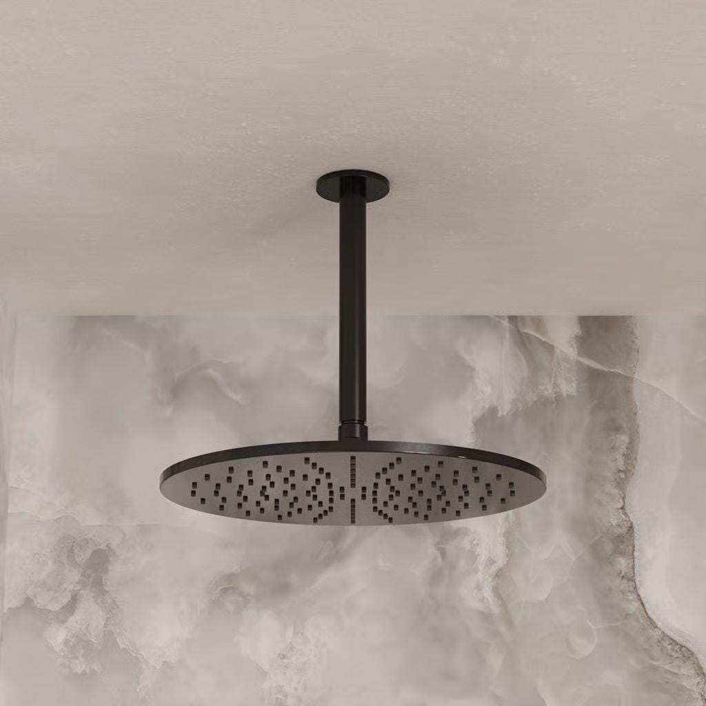 Crosswater Fixed Shower Arm Stainless Slate Crosswater 3ONE6 Ceiling Shower Arm