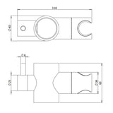 Crosswater Grab Rail/Bar Crosswater Handset Holder Attachment for Angled Grab Bar