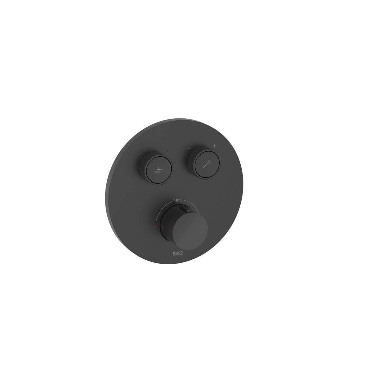 Roca Concealed Shower Valve Matt Black Roca T-3000 Round Bath Shower Mixer with Built-In Valve