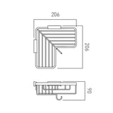 Vado Basket Vado Corner Soap Basket with Hook in Chrome