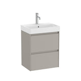 Roca Wall Mounted Vanity Unit Matt Grey Roca Ona 500mm Compact Wall Mounted Two Drawer Vanity Unit with Basin