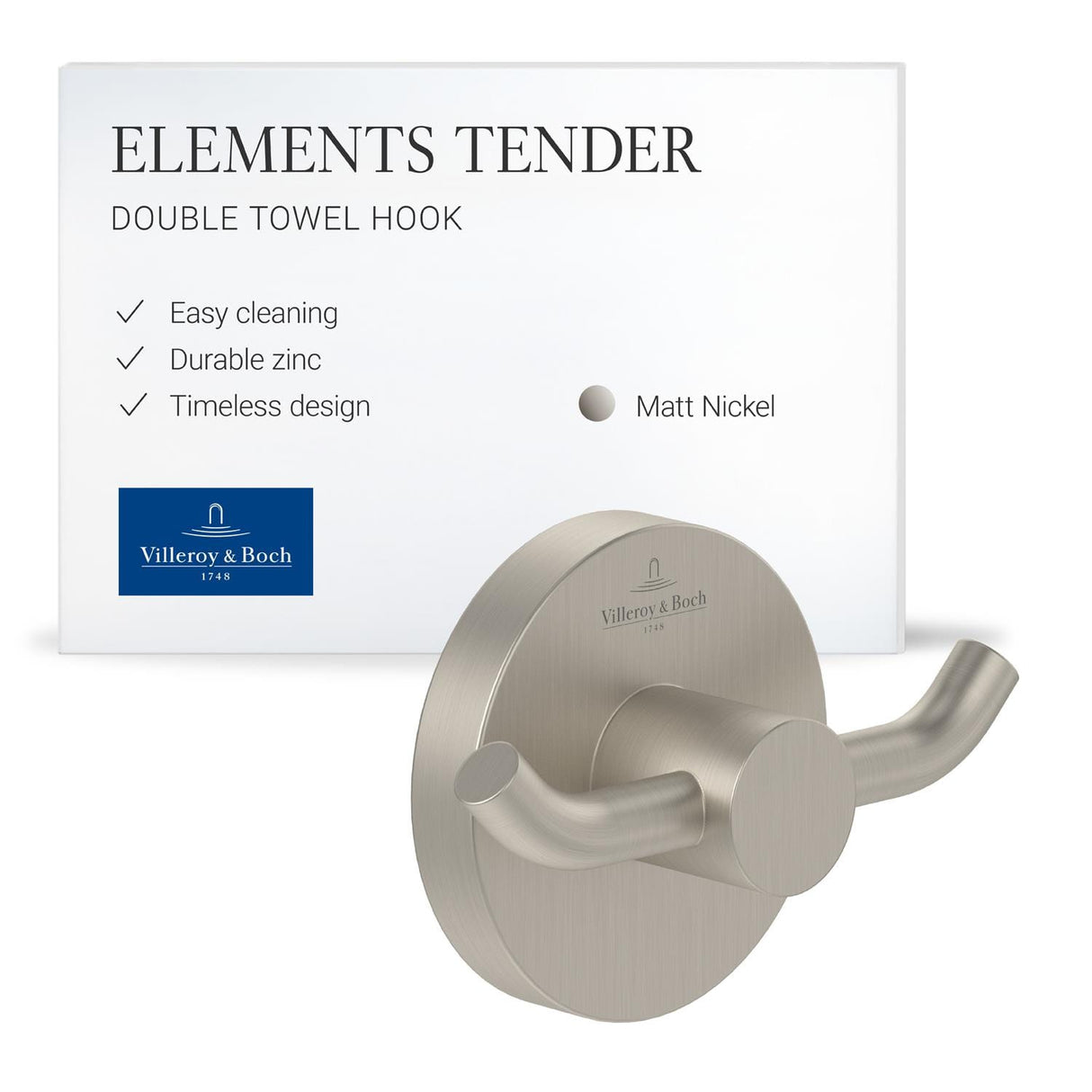 Villeroy & Boch Robe Hook Villeroy & Boch Elements - Tender Double Robe Hook