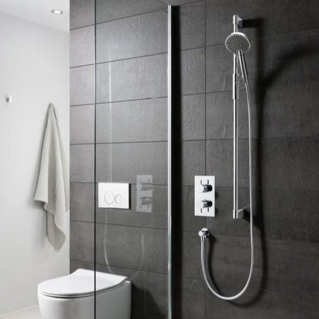 Crosswater Shower Riser Rail Crosswater Ethos Premium Shower Kit - Shower Rail, 3 Mode Head Handset and Hose in Chrome