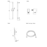 Crosswater Shower Riser Rail Crosswater MPRO Slider Rail with Shower Kit