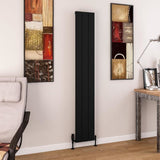 Eastbrook Panel Radiator 1800 x 280 / Central Heating Eastbrook Charlton Vertical Aluminium Designer Radiator in Matt Black