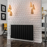 Eastbrook Panel Radiator 600 x 1040 / Central Heating Eastbrook Guardia Straight Horizontal Aluminium in Matt Black
