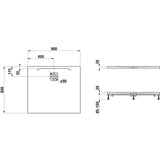 Laufen Laufen Marbond PRO Rectangular Tray with Waste in White