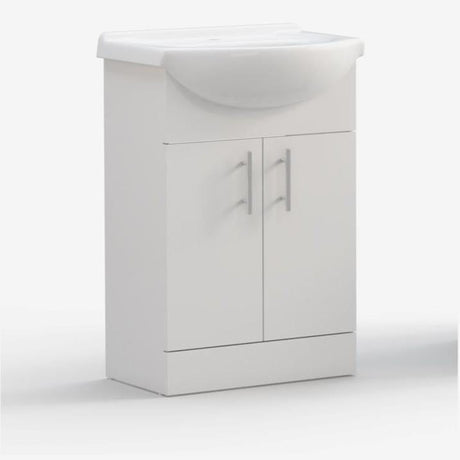 Aquarius Bathrooms Bathroom Suite Aquarius View 550mm Vanity Unit with Basin and Close Coupled Toilet Set in White
