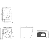 Crosswater Wall Hung Toilet Crosswater Mada Square Back to Wall Rimless Toilet with Soft Close Seat