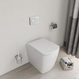 Imex Back to Wall Toilet Imex Ravine Rimless Comfort Height Back to Wall Toilet with Soft Close Seat in White