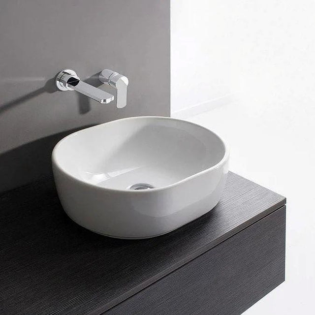 Crosswater Countertop Basin Crosswater Pearl Oval 450mm Countertop Basin with Overflow