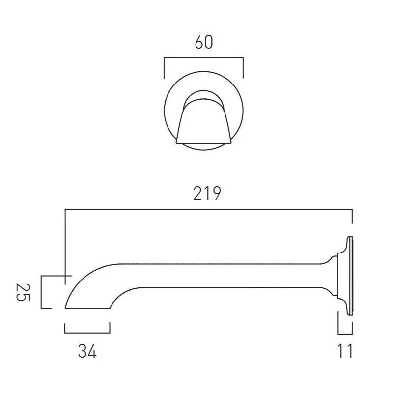 Vado Bath Spout Booth & Co. Axbridge Bath Spout