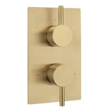 Sagittarius Concealed Shower Valve Brushed Brass Sagittarius Ergo Lever 2 Outlet, 2 Handle Concealed Thermostatic Shower Valve