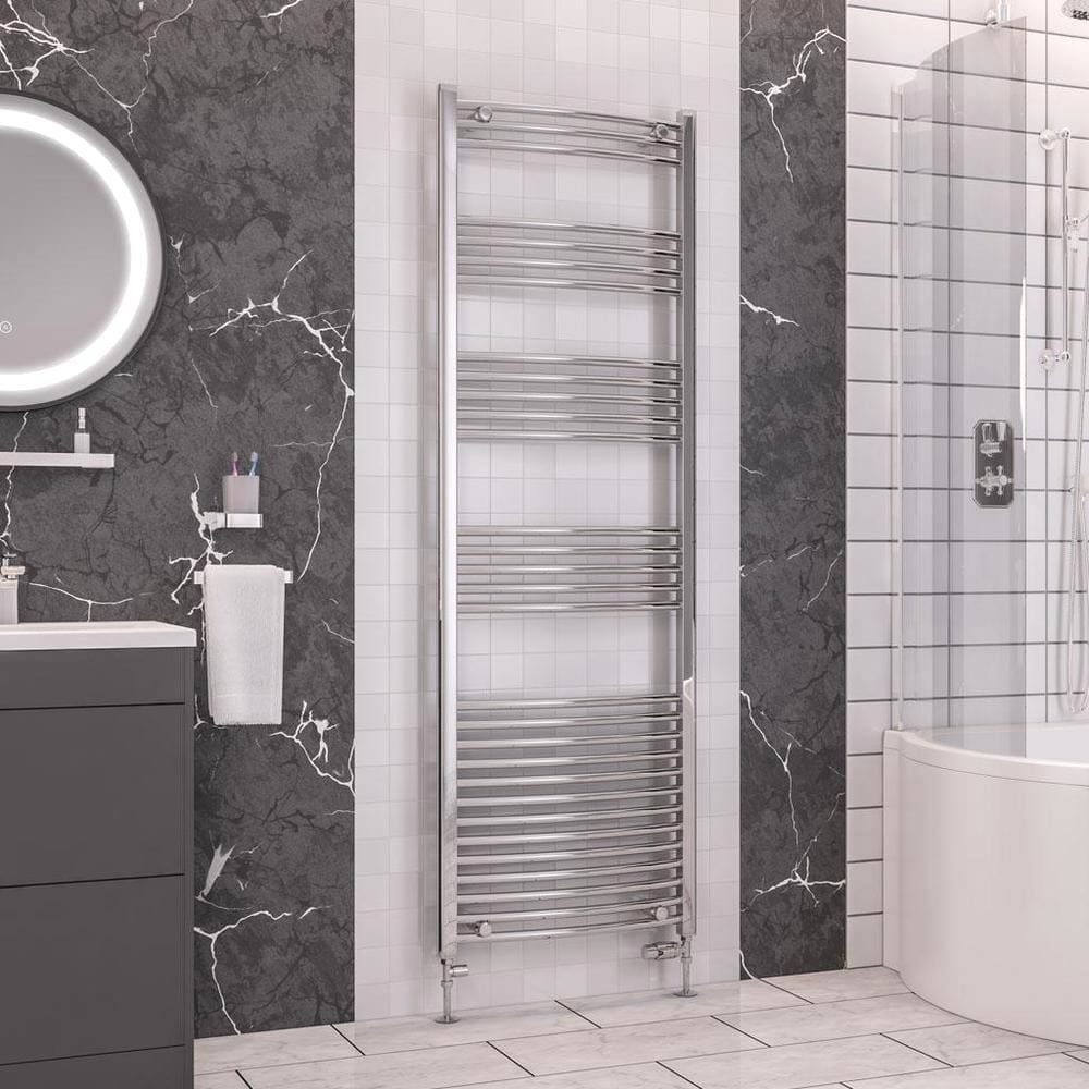 Eastbrook Wendover Curved Vertical Heated Towel Rail in Chrome
