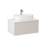 Imex Wall Mounted Vanity Unit Imex Essence Wall Mounted 800mm Single Drawer Vanity Unit with Worktop and  1 Tap Hole Basin