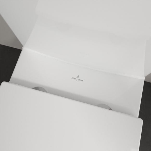 Villeroy and Boch Close Coupled Toilet Villeroy & Boch Subway 3.0 Close Coupled Toilet with Twist Flush and Soft Close Seat in White Alpin