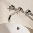 Crosswater Wall Mounted Basin Tap Chrome Crosswater MPRO Crosshead 3 Hole Wall Mounted Basin Mixer Tap