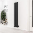 Eastbrook Column Radiator 1800 x 310mm Eastbrook Murano Vertical Designer Radiator in Matt Black