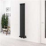 Eastbrook Column Radiator 1800 x 310mm Eastbrook Murano Vertical Designer Radiator in Matt Black