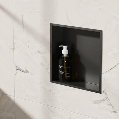 Crosswater Shower Niche Matt Black Crosswater Square Shower Niche - 305 x 305 x 80mm for Stud Walls