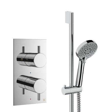 Crosswater Concealed Shower Set Chrome Crosswater Design 2 Handle 1 Outlet Shower Set 2 with Slide Rail
