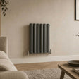 Aquarius Bathrooms Column Radiator 600 x360mm Aquarius Athens Single Horizontal Column Radiator in Anthracite