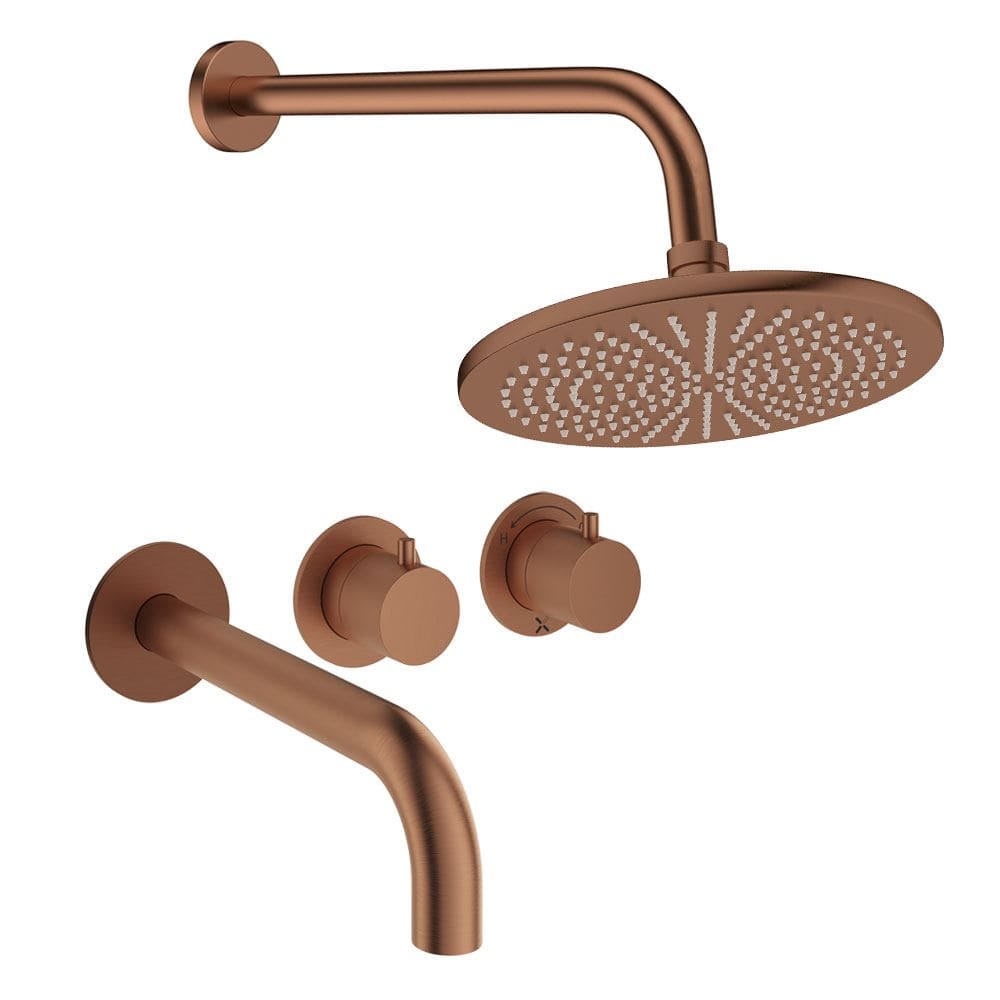 UK Bathroom Store Concealed Shower Set Crosswater Module Shower Set 3 with Fixed Overhead Shower and Bath Spout