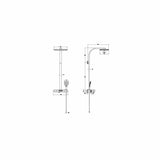 VitrA Exposed Shower Set VitrA Aquaheat Charm Exposed Thermostatic Valve Shower Set with Shelf, 360mm Square Shower Head and Handset