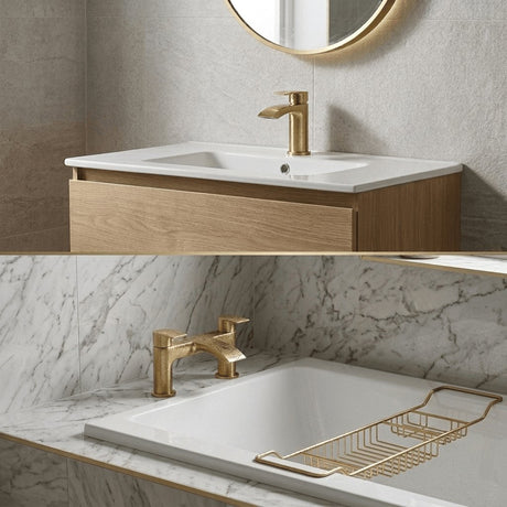 Aquarius Bathrooms Bath Mixer Aquarius Arc Complete Brassware Pack with Mono Basin Tap, Bath Mixer and Wastes