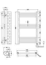 Aquarius Bathrooms Ladder Rail Aquarius Ingle Vertical Electric Heated Towel Rail