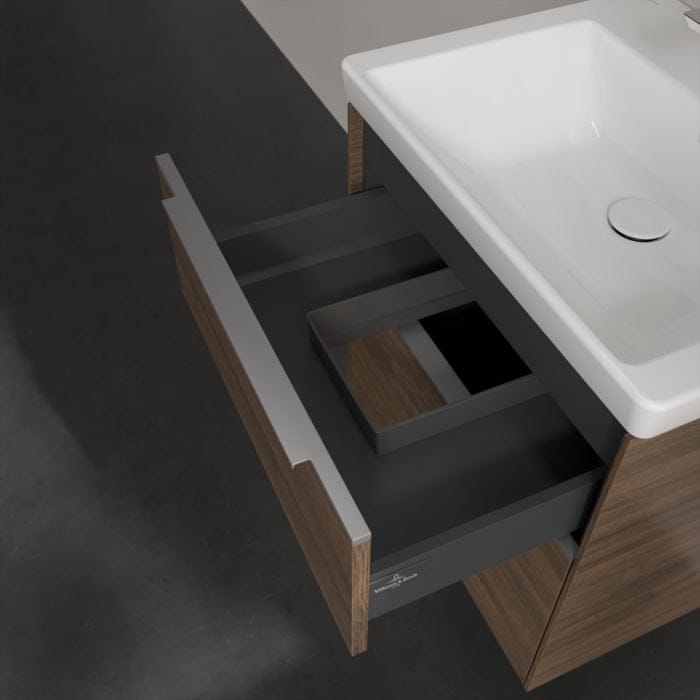 Villeroy & Boch Wall Mounted Vanity Unit Villeroy & Boch Subway 3.0 Wall Hung 600mm Two Drawer Vanity Unit with Basin