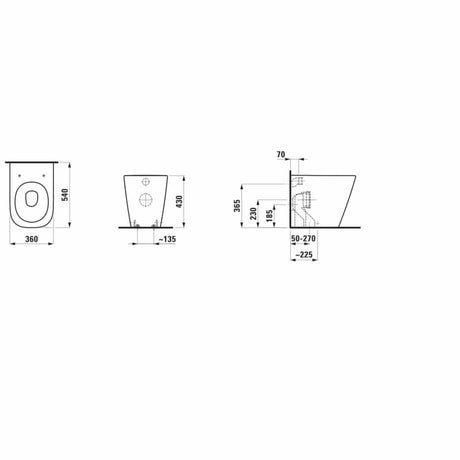 Laufen Back To Wall Toilet Laufen Meda Rimless Silent Flush Back to Wall Toilet with Soft Close Seat