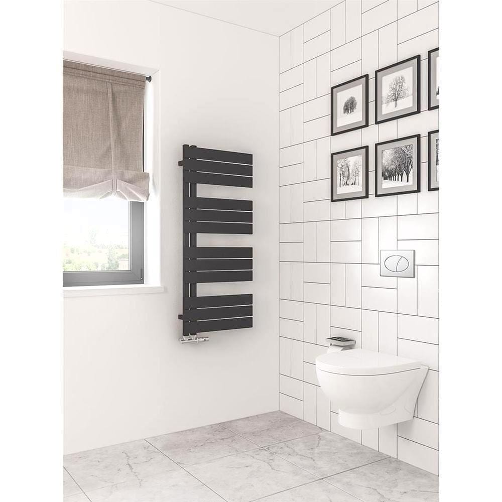 Eastbrook Helmsley Straight Vertical Designer Towel Rail in Matt Black