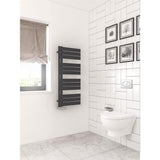 Eastbrook Helmsley Straight Vertical Designer Towel Rail in Matt Black
